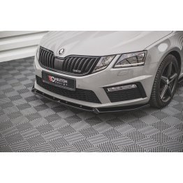 Накладка сплиттер на передний бампер на Skoda Octavia III RS рестайл